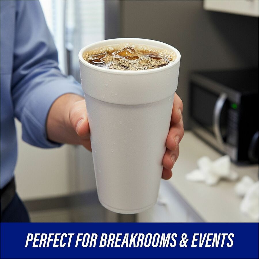 24 fl oz - White - Styrofoam - Hot Drink, Cold Drink - 300 / Carton