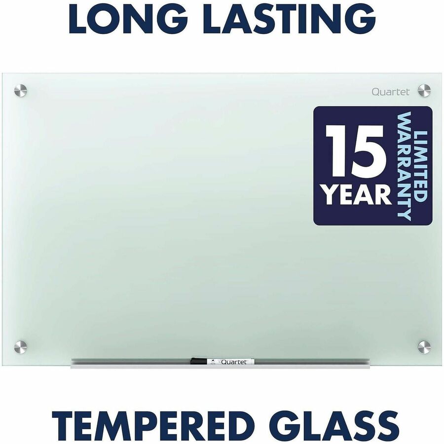 Monthly - 1 Month - White - Tempered Glass - 18" Height x 24" Width - Magnetic, Durable, Stain Resistant, Ghost Resistant, Scratch Resistant, Dent Resistant, Dry Erase Surface, Notes Area, Reusable - 1 Each