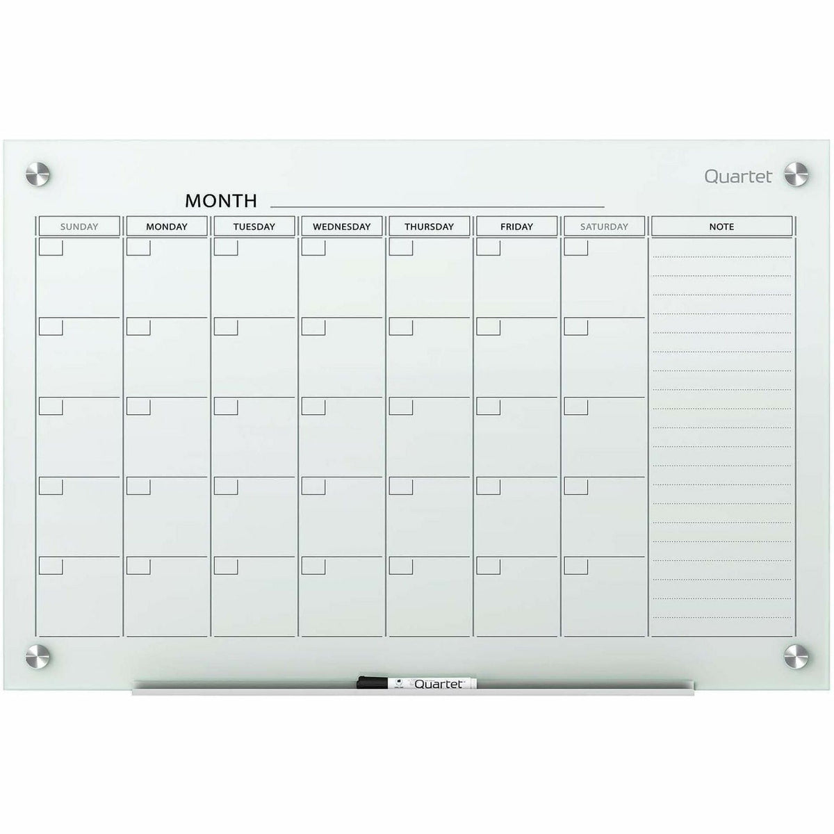 36" x 24" Sheet Size - White - Tempered Glass - Magnetic, Stain Resistant, Ghost Resistant, Write-on, Reusable - 1 Each