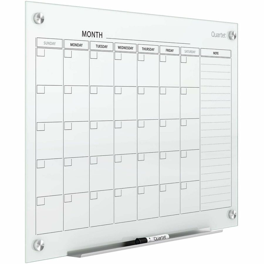 36" x 24" Sheet Size - White - Tempered Glass - Magnetic, Stain Resistant, Ghost Resistant, Write-on, Reusable - 1 Each