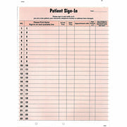Tabbies Patient Sign-In Label Forms, 125 Sheets, 8.5" x 11", Salmon, 125/Pack