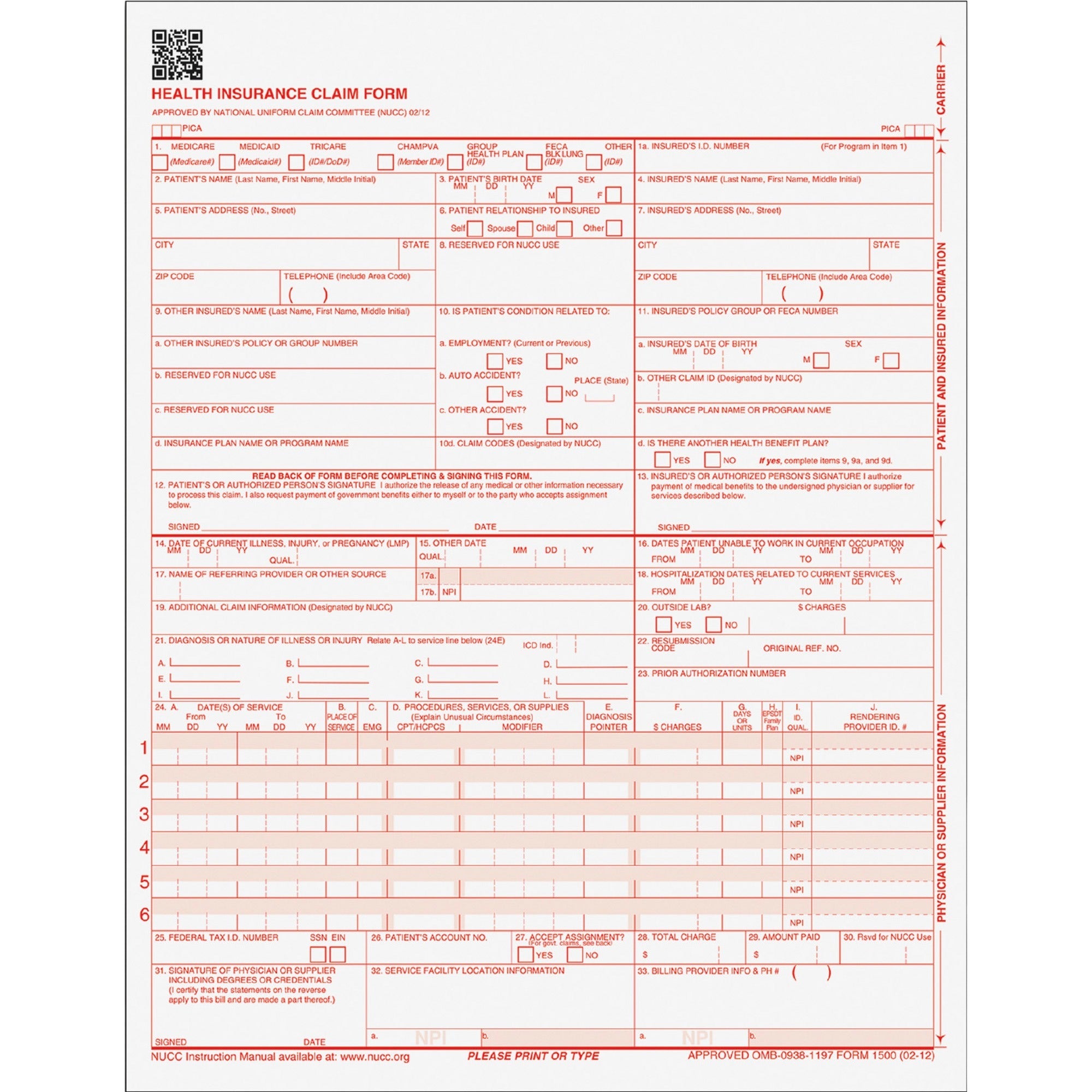 20 lb - 11" x 8.50" Sheet Size - White Sheet(s) - Red Print Color - 1 Pack
