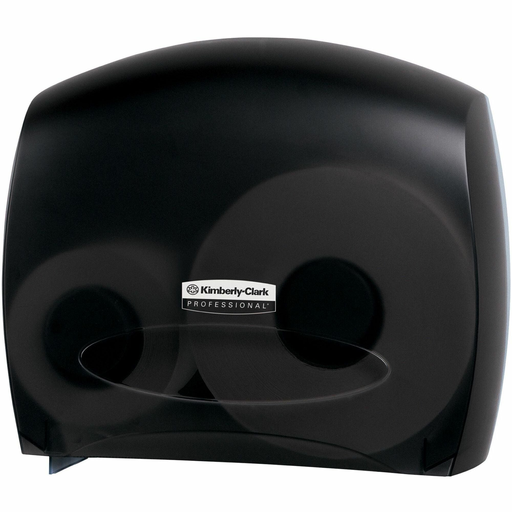Roll Dispenser - 13.9" Height x 16" Width x 5.8" Depth - Black - Contemporary Style, Translucent - 1 Carton