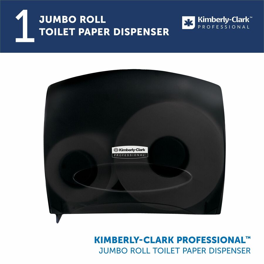 Roll Dispenser - 13.9" Height x 16" Width x 5.8" Depth - Black - Contemporary Style, Translucent - 1 Carton