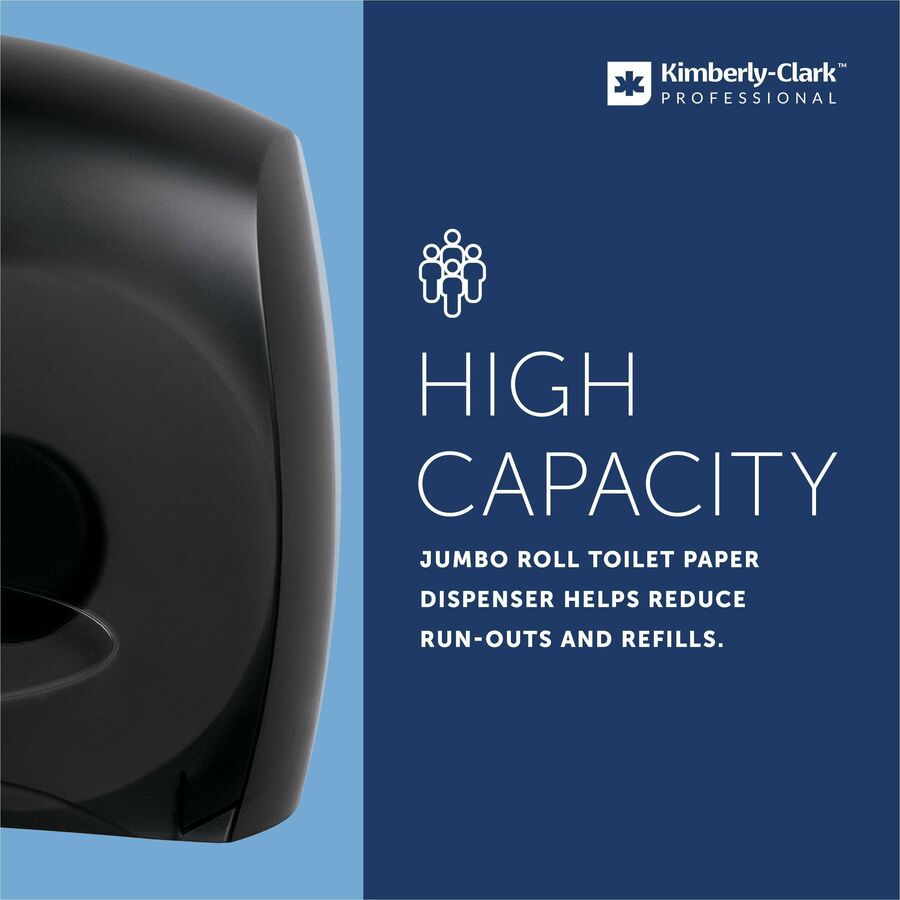 Roll Dispenser - 13.9" Height x 16" Width x 5.8" Depth - Black - Contemporary Style, Translucent - 1 Carton