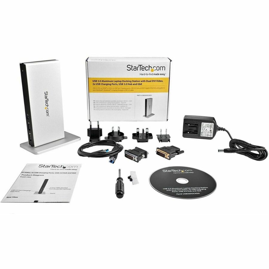 StarTech.com Dual-Monitor USB 3.0 Docking Station with DVI and Vertical Stand