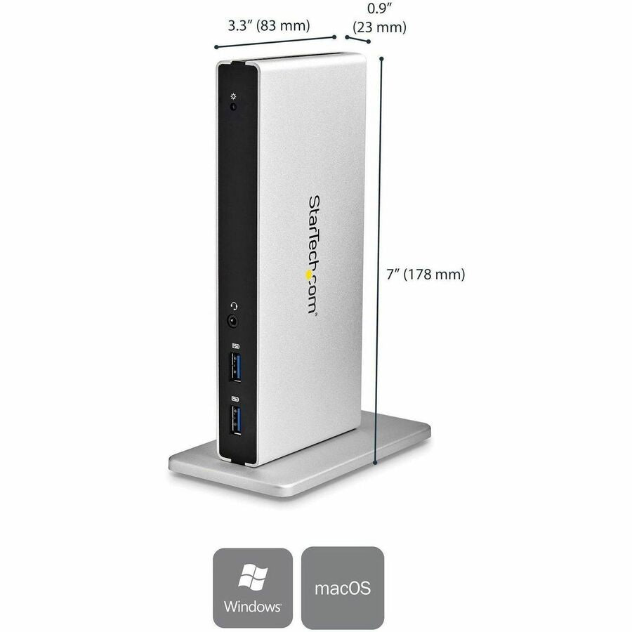StarTech.com Dual-Monitor USB 3.0 Docking Station with DVI and Vertical Stand