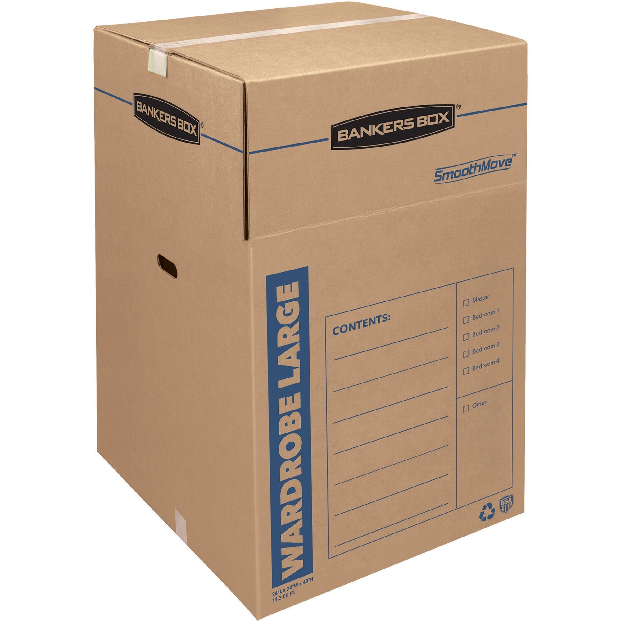 Internal Dimensions: 24" Width x 24" Depth x 40" Height - External Dimensions: 24.4" Width x 24.4" Depth x 40.3" Height - Kraft, Green - For Apparel - Recycled - 3 / Carton