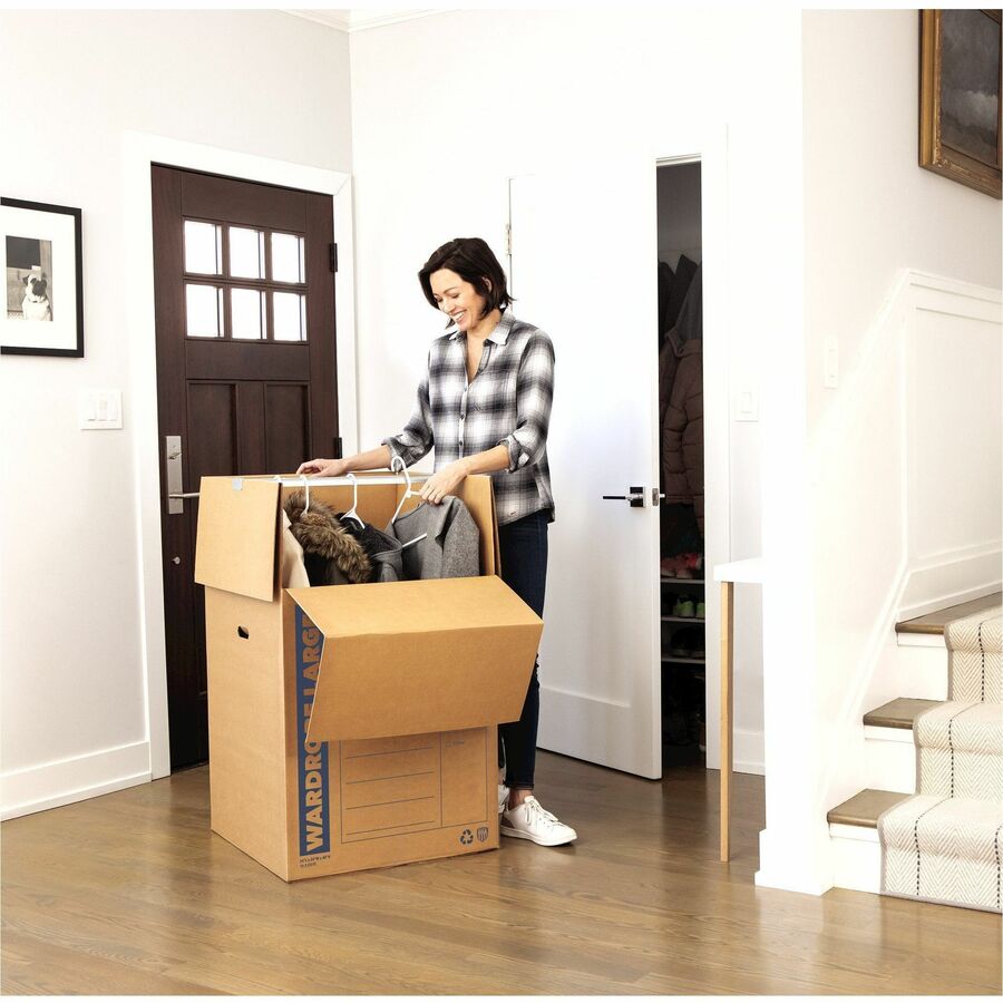 Internal Dimensions: 24" Width x 24" Depth x 40" Height - External Dimensions: 24.4" Width x 24.4" Depth x 40.3" Height - Kraft, Green - For Apparel - Recycled - 3 / Carton