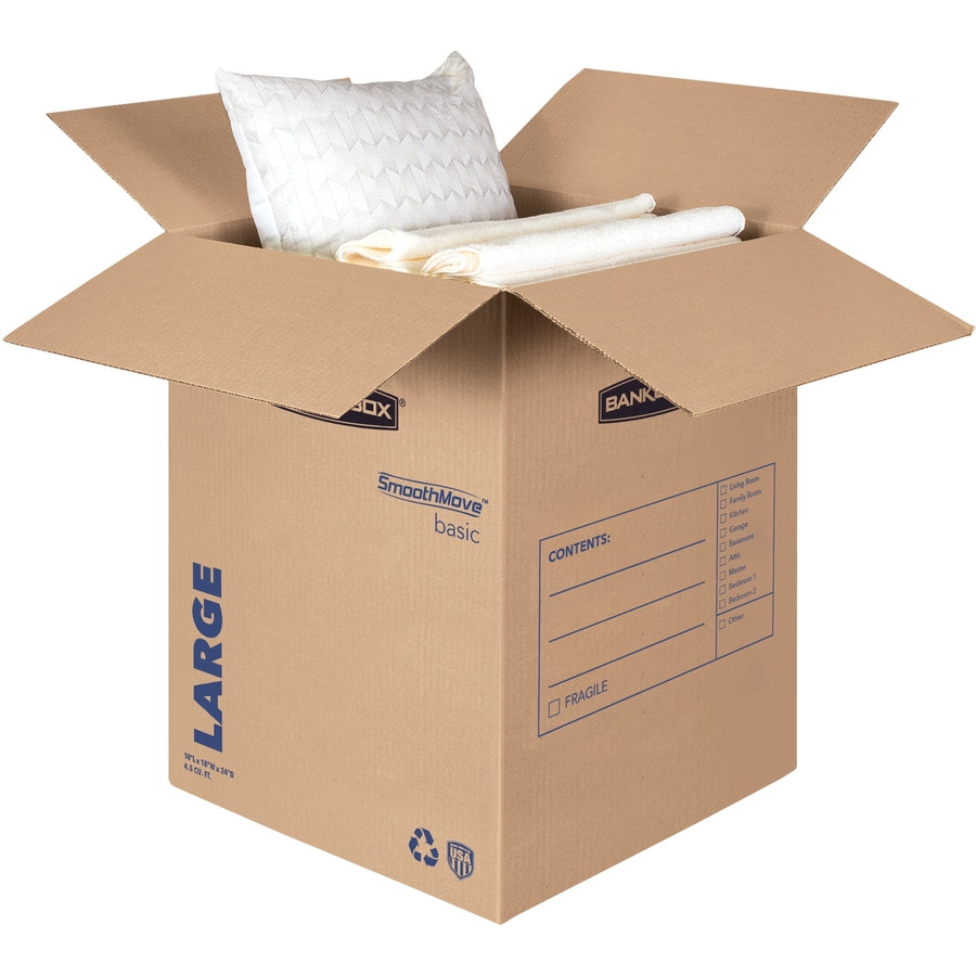 Internal Dimensions: 18" Width x 18" Depth x 24" Height - External Dimensions: 18.3" Width x 18.3" Depth x 24.8" Height - Kraft, Black - Recycled - 15 / Carton