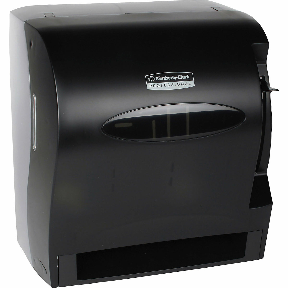 Roll Dispenser - 13.5" Height x 13.3" Width x 9.8" Depth - Plastic - Black - Translucent, Durable, Lockable - 1 Each
