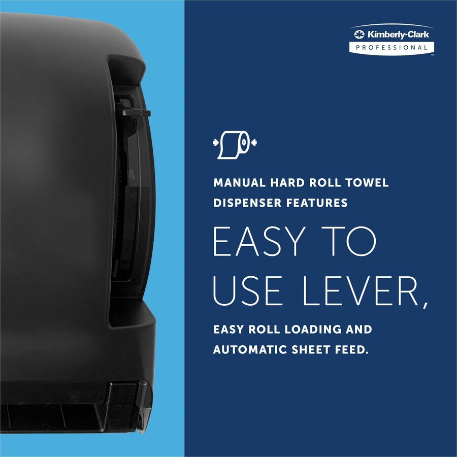 Roll Dispenser - 13.5" Height x 13.3" Width x 9.8" Depth - Plastic - Black - Translucent, Durable, Lockable - 1 Each