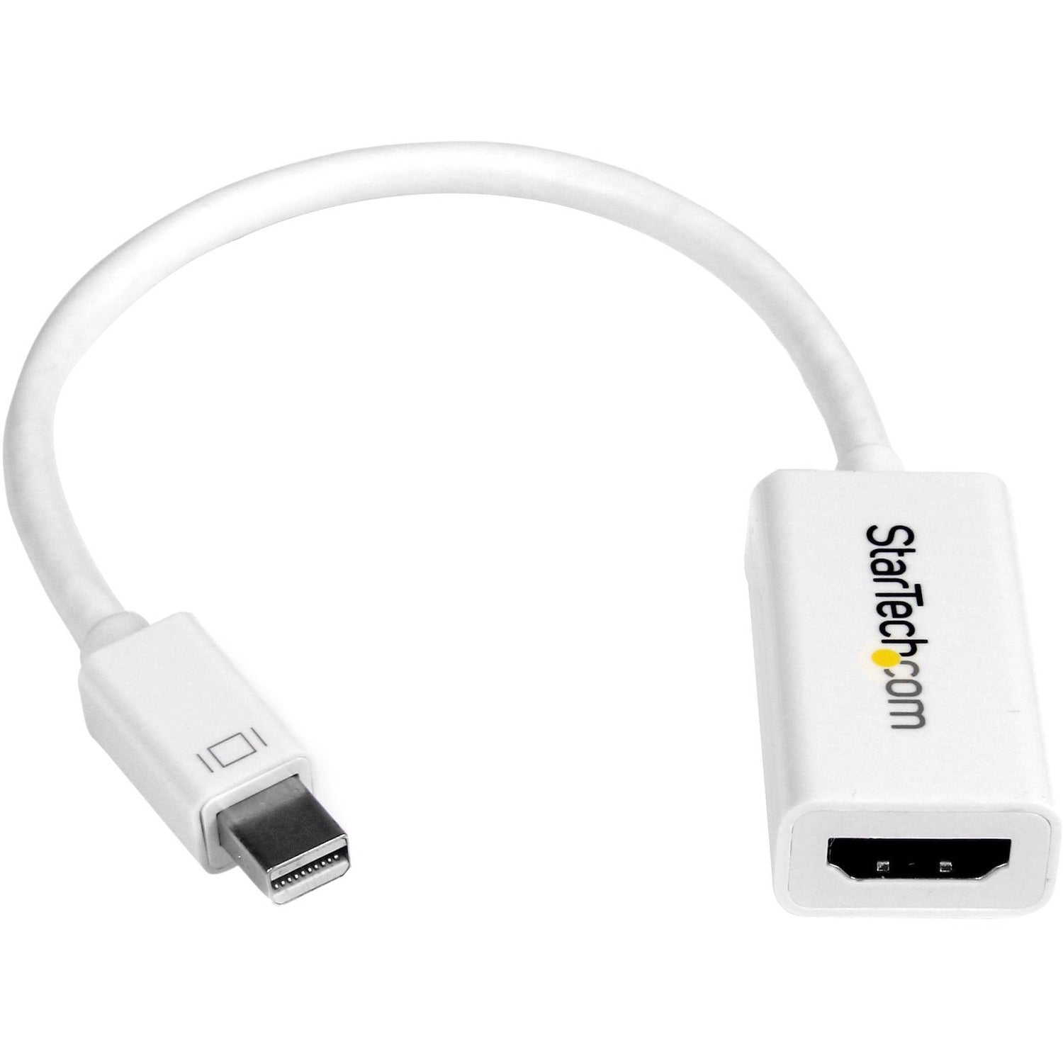 StarTech.com Mini-DisplayPort to HDMI Active Adapter, 1 x Mini DisplayPort Male to 1 x HDMI Female, Nickel Connector, White, 1 Each