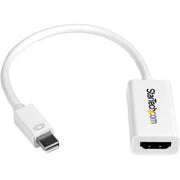 StarTech.com Mini-DisplayPort to HDMI Active Adapter, 1 x Mini DisplayPort Male to 1 x HDMI Female, Nickel Connector, White, 1 Each