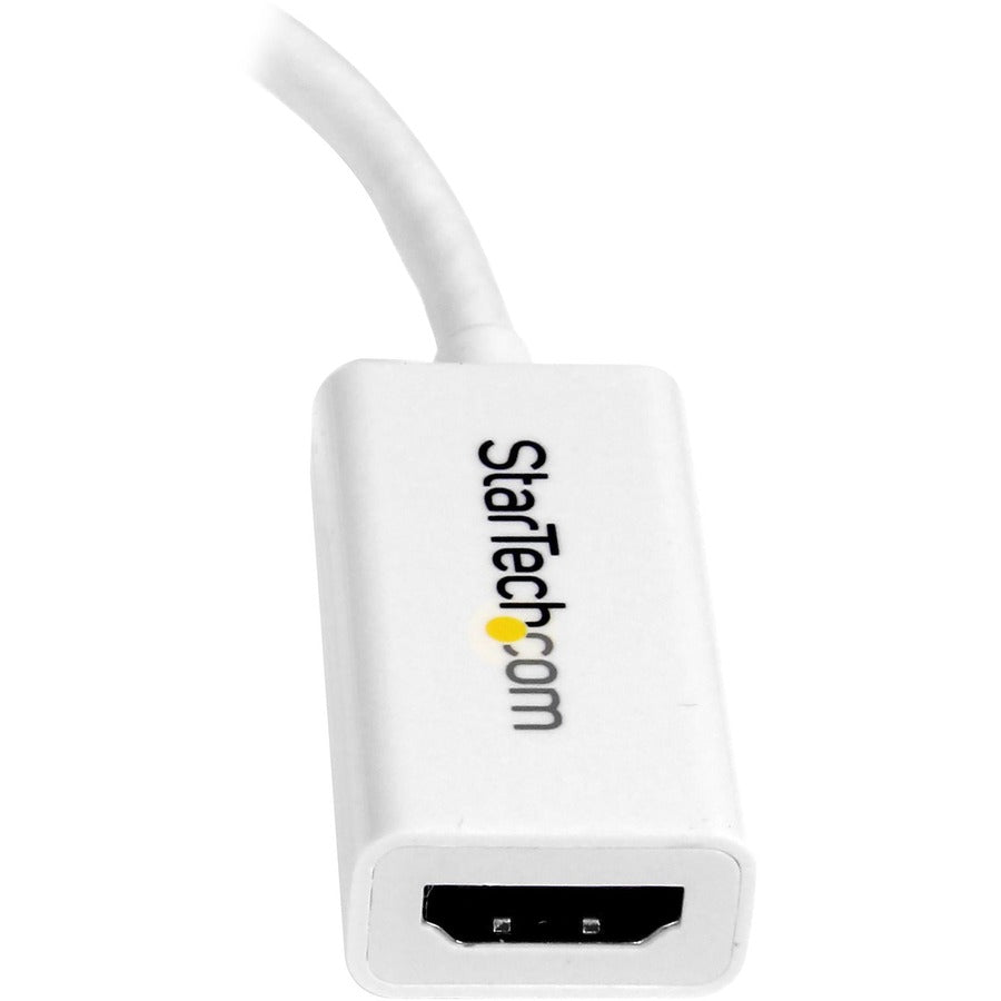 StarTech.com Mini-DisplayPort to HDMI Active Adapter, 1 x Mini DisplayPort Male to 1 x HDMI Female, Nickel Connector, White, 1 Each