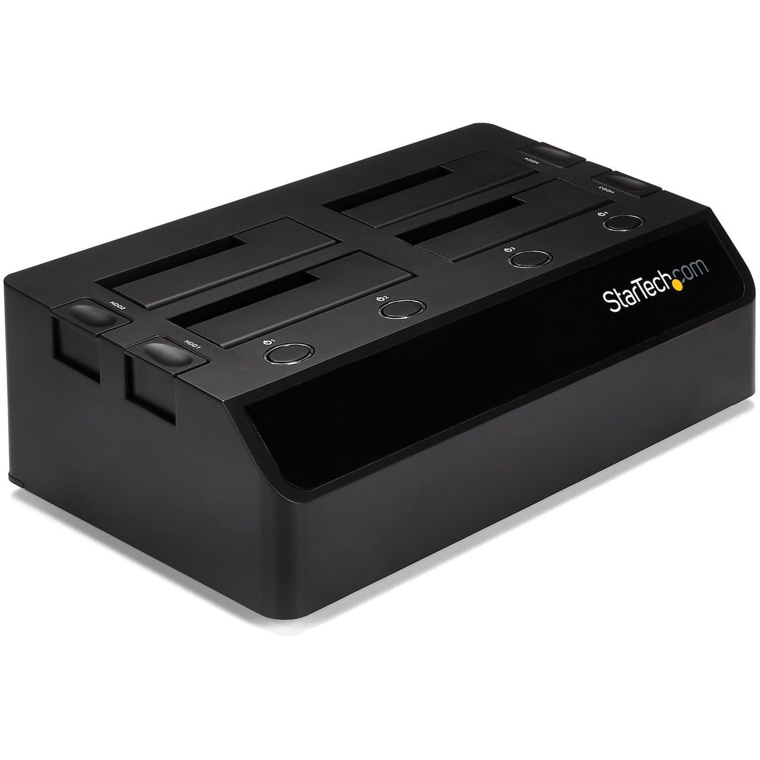 USB 3.0 4-Bay 2.5"/3.5" SATA SSD/HDD Dock, Supports 4 HDDs or 4 SSDs, UASP, External, Black