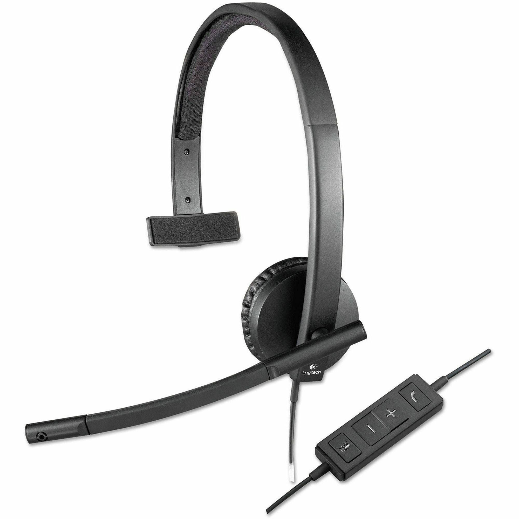 Mono - USB - Wired - 31.50 Hz to 20 kHz - Over-the-head - Monaural - Supra-aural - Noise Cancelling, Electret Microphone