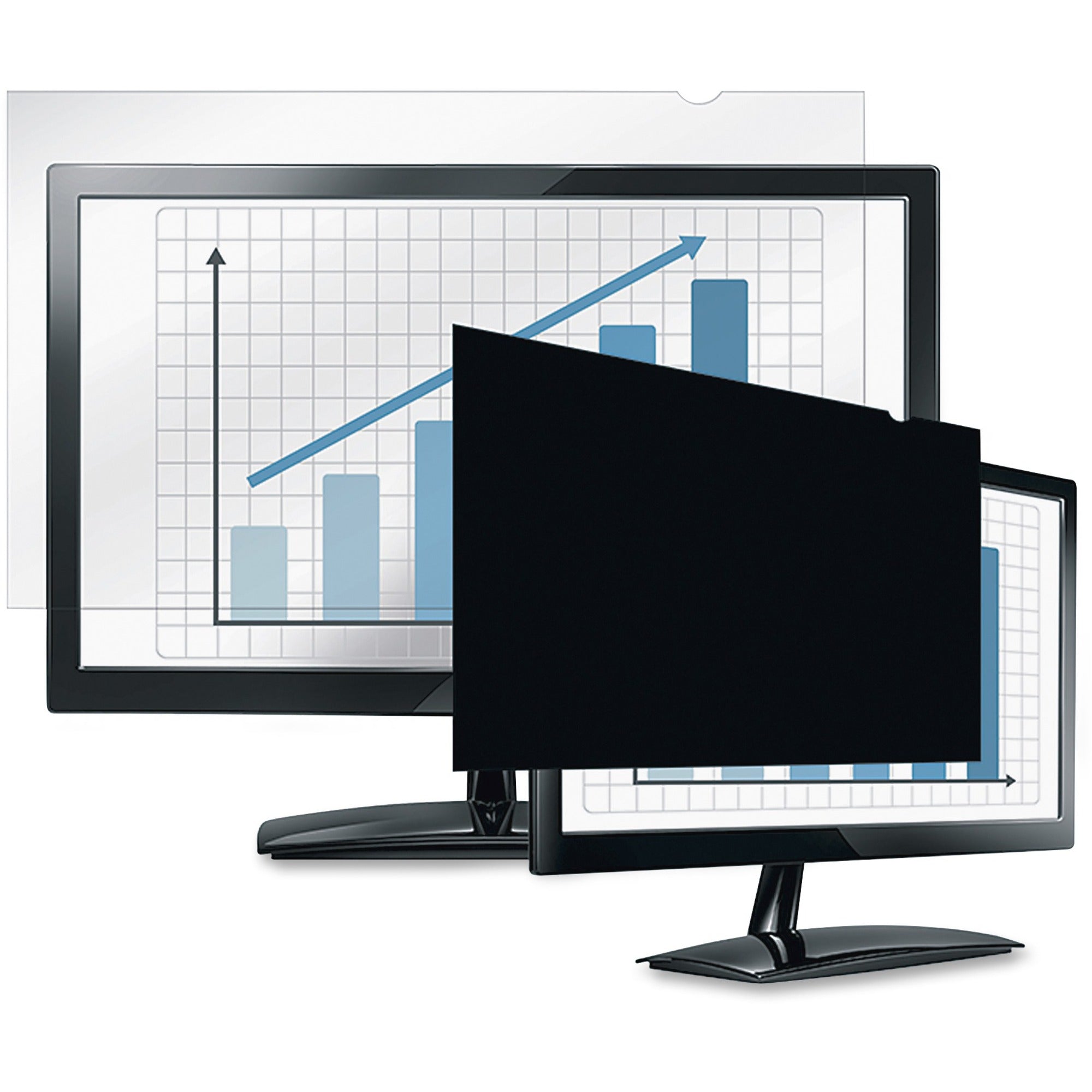 Fellowes PrivaScreen Blackout Privacy Filter for 24" Widescreen LCD Monitor or Notebook, 16:9 Aspect Ratio, Black, Fingerprint and Scratch Resistant, Polyethylene, 1 Each