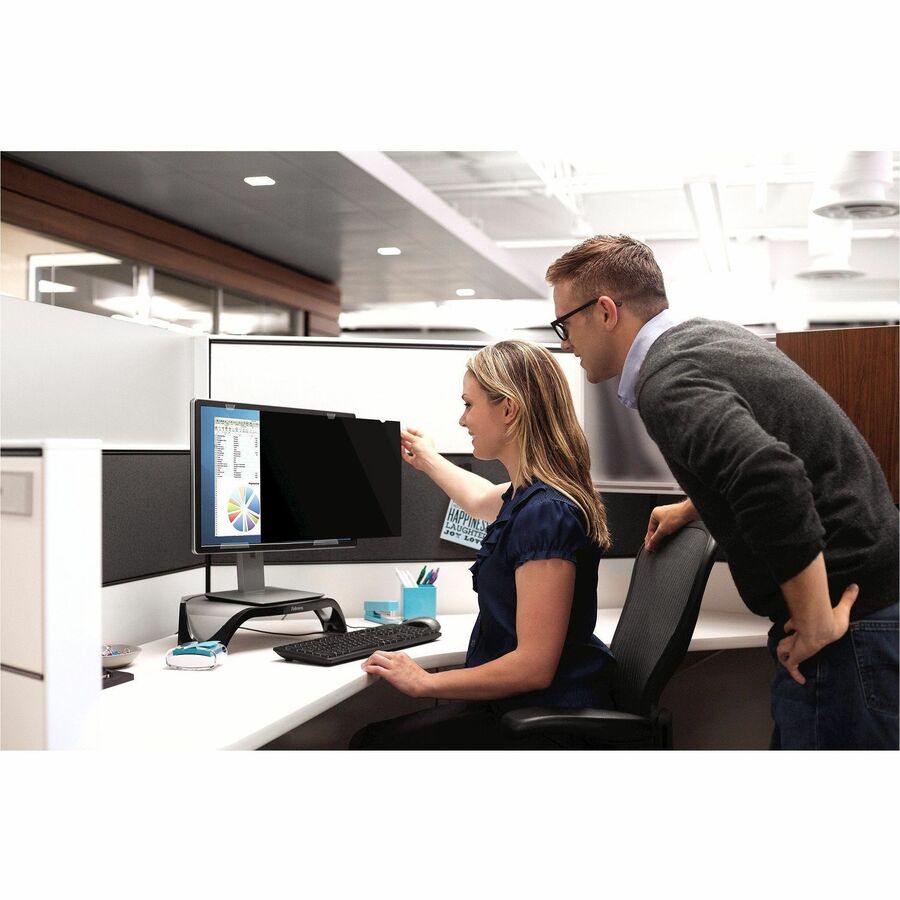 Fellowes PrivaScreen Blackout Privacy Filter for 24" Widescreen LCD Monitor or Notebook, 16:9 Aspect Ratio, Black, Fingerprint and Scratch Resistant, Polyethylene, 1 Each