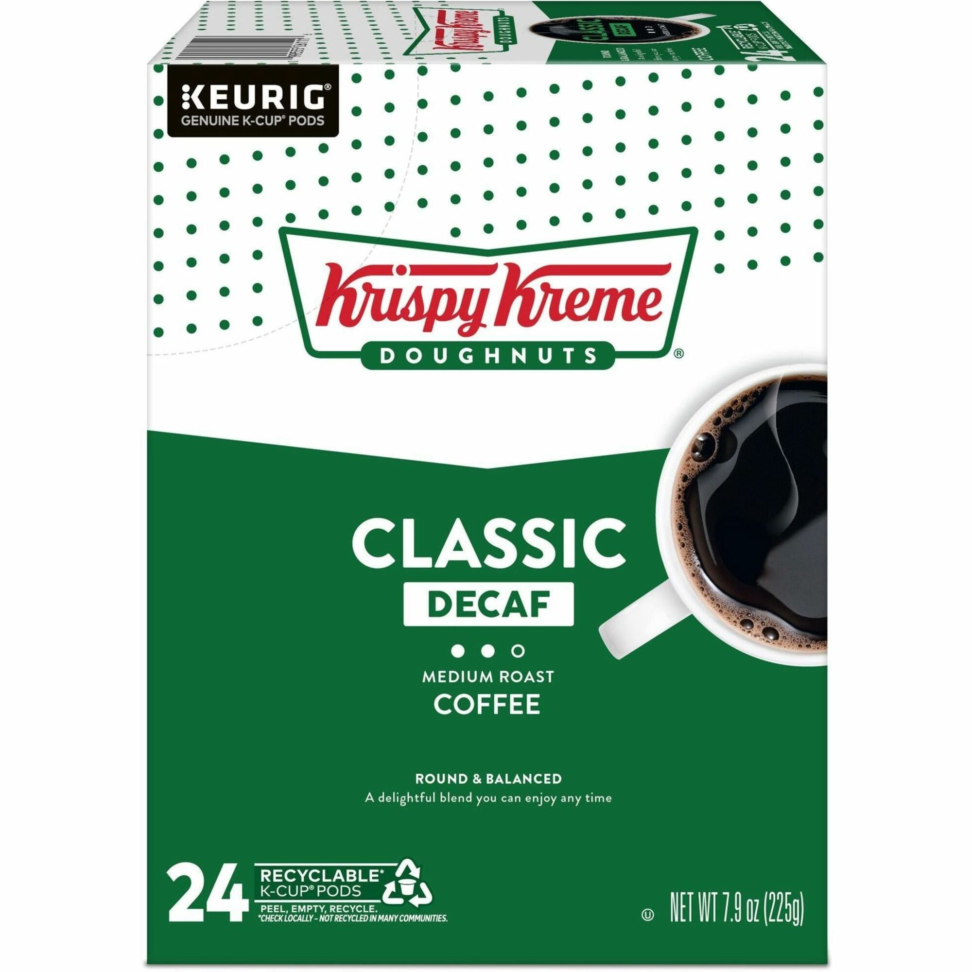 Compatible with Keurig Brewer - Full - K-Cup, Pod - Decaf, Classic - Kosher - Decaffeinated - 24 / Box