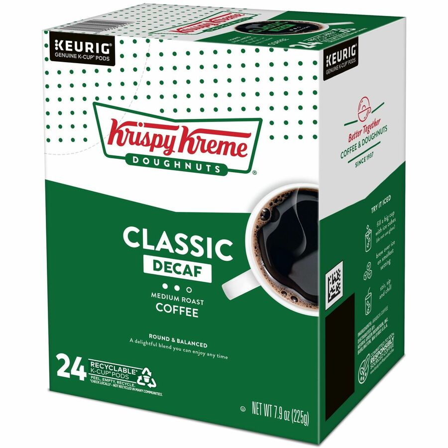Compatible with Keurig Brewer - Full - K-Cup, Pod - Decaf, Classic - Kosher - Decaffeinated - 24 / Box