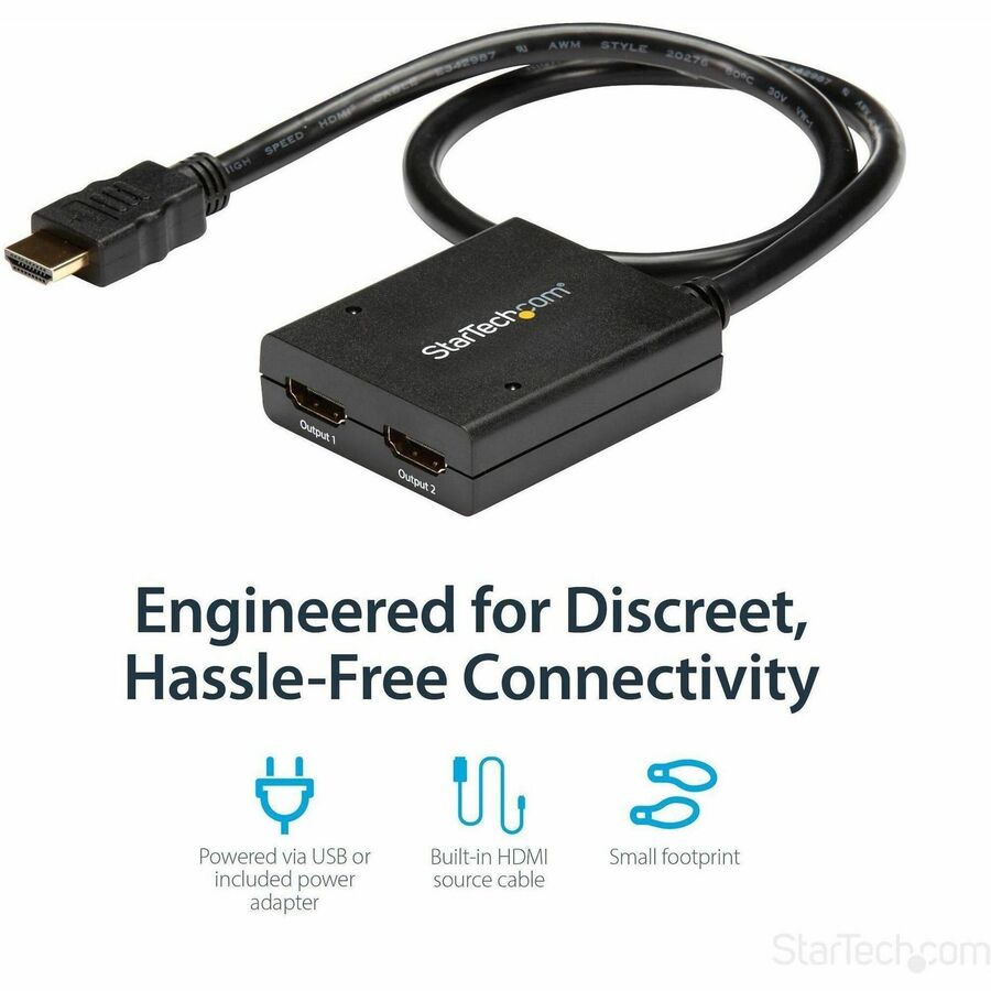 StarTech.com 2-Port HDMI Splitter with USB Power-4K
