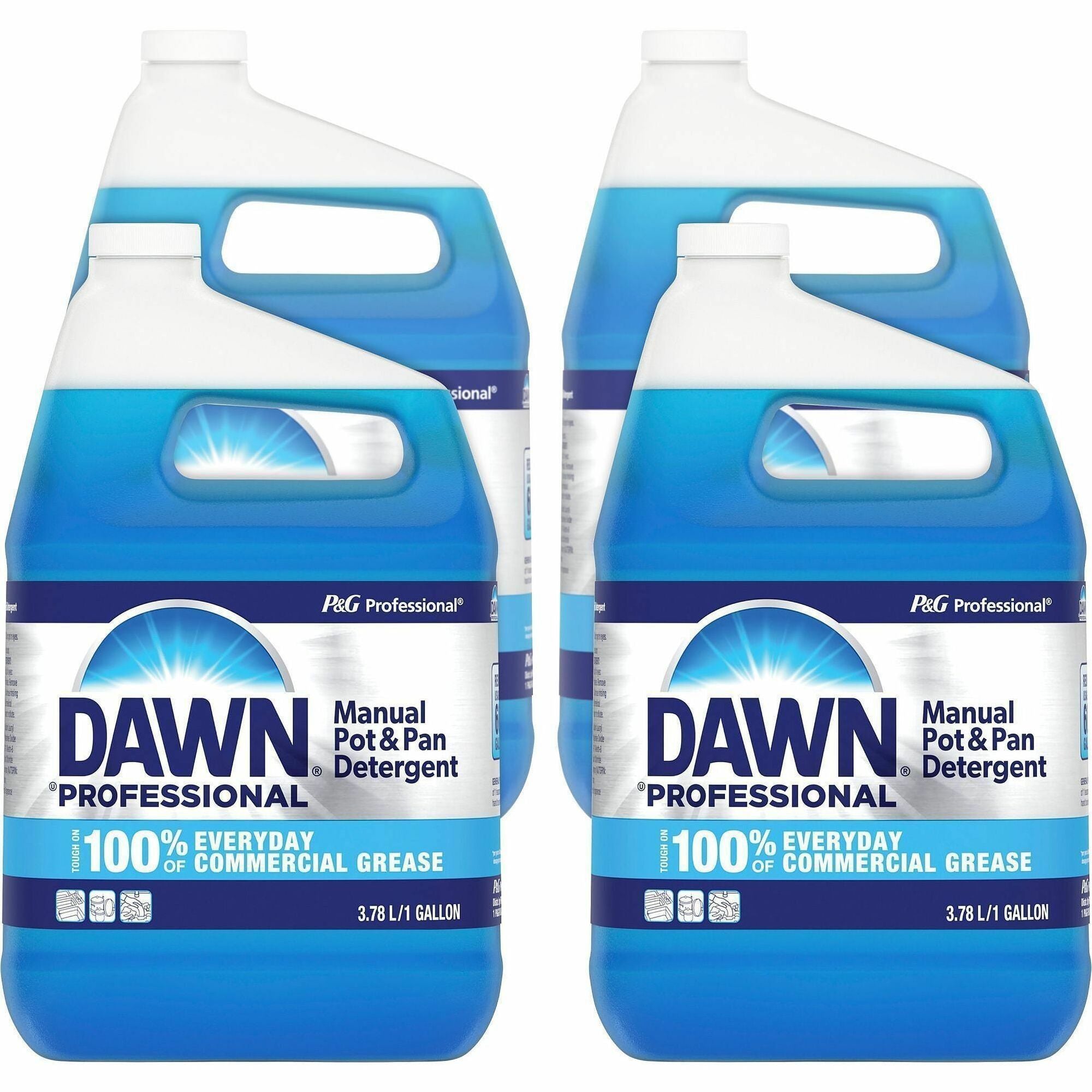 Dawn Manual Pot/Pan Detergent, Original Scent, Blue, 128 fl oz (4 quart) Bottles, 4 per Carton