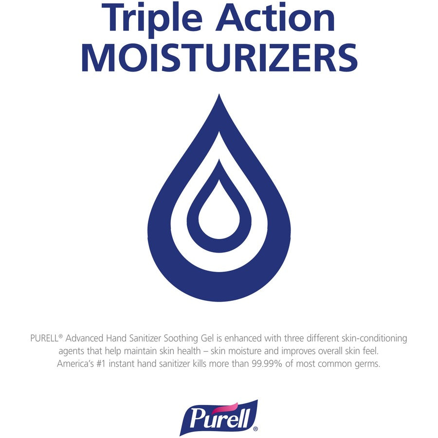 PURELL Hand Sanitizer Gel, 12 fl oz Pump Bottle, Clear, Non-sticky, Residue-free, Aloe, 12/Carton