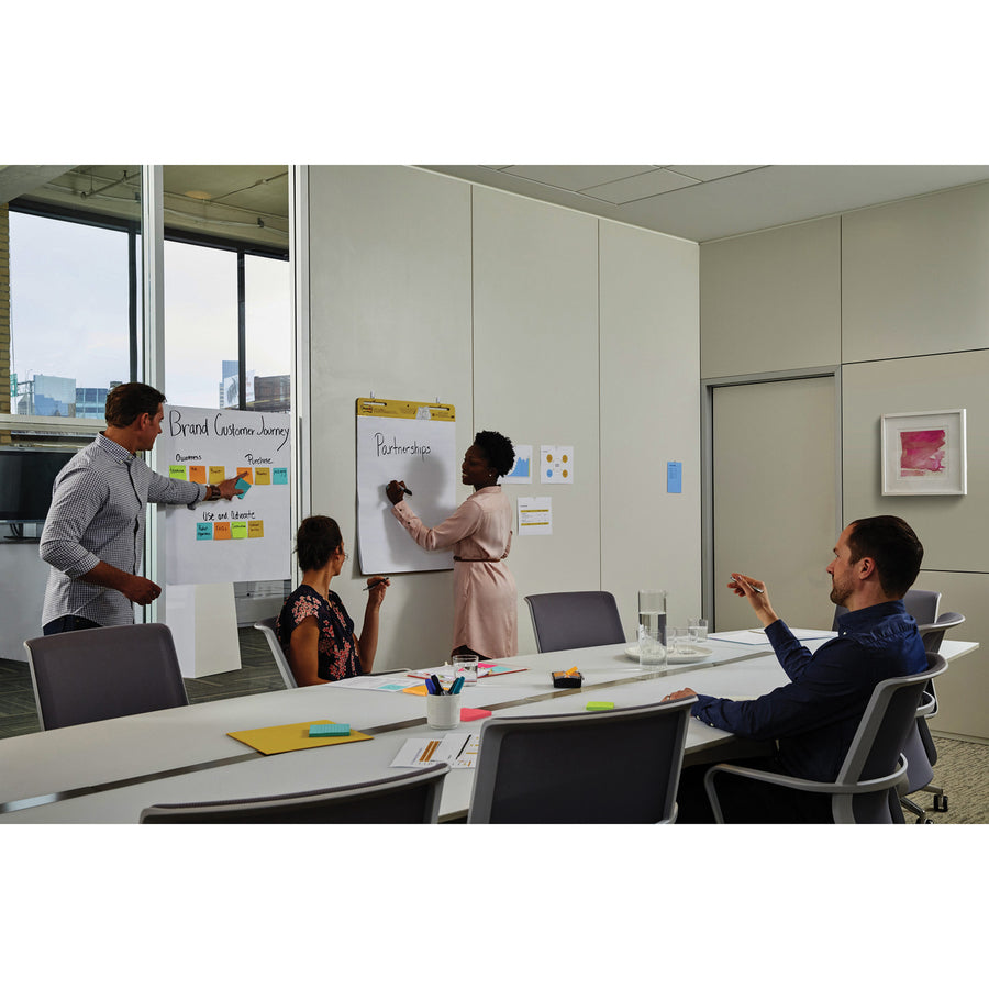 Post-it Self-Stick Wall Pads, 20" x 23", White, 20 Sheets per Pad, 2 Pads per Pack, 2 Packs per Carton, Stapled, Cardboard Cover, Self-adhesive, Repositionable, Bleed Resistant