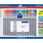 0.3 mm Super Fine Pen Point - Washable - Assorted Ink - Water Based - Polypropylene Barrel - Metal Tip - 20 / Pack