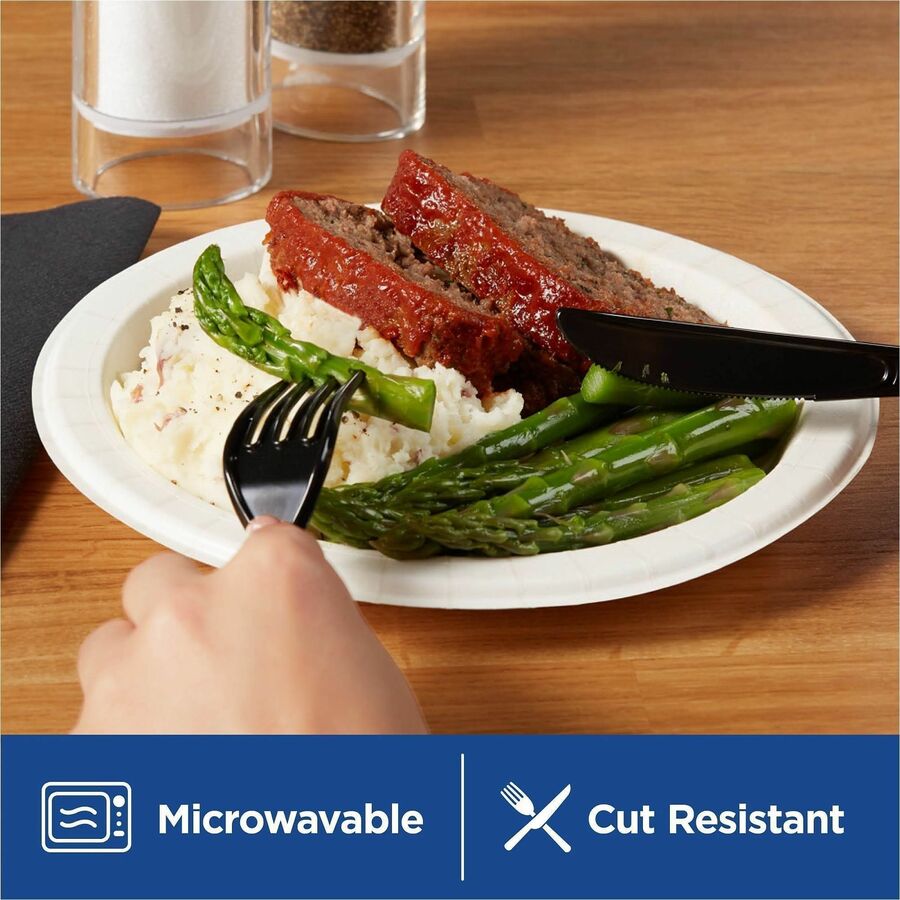 Dixie Basic 8.5" Lightweight White Paper Plates, Microwave Safe, Cut and Soak Resistant, 125 Pack
