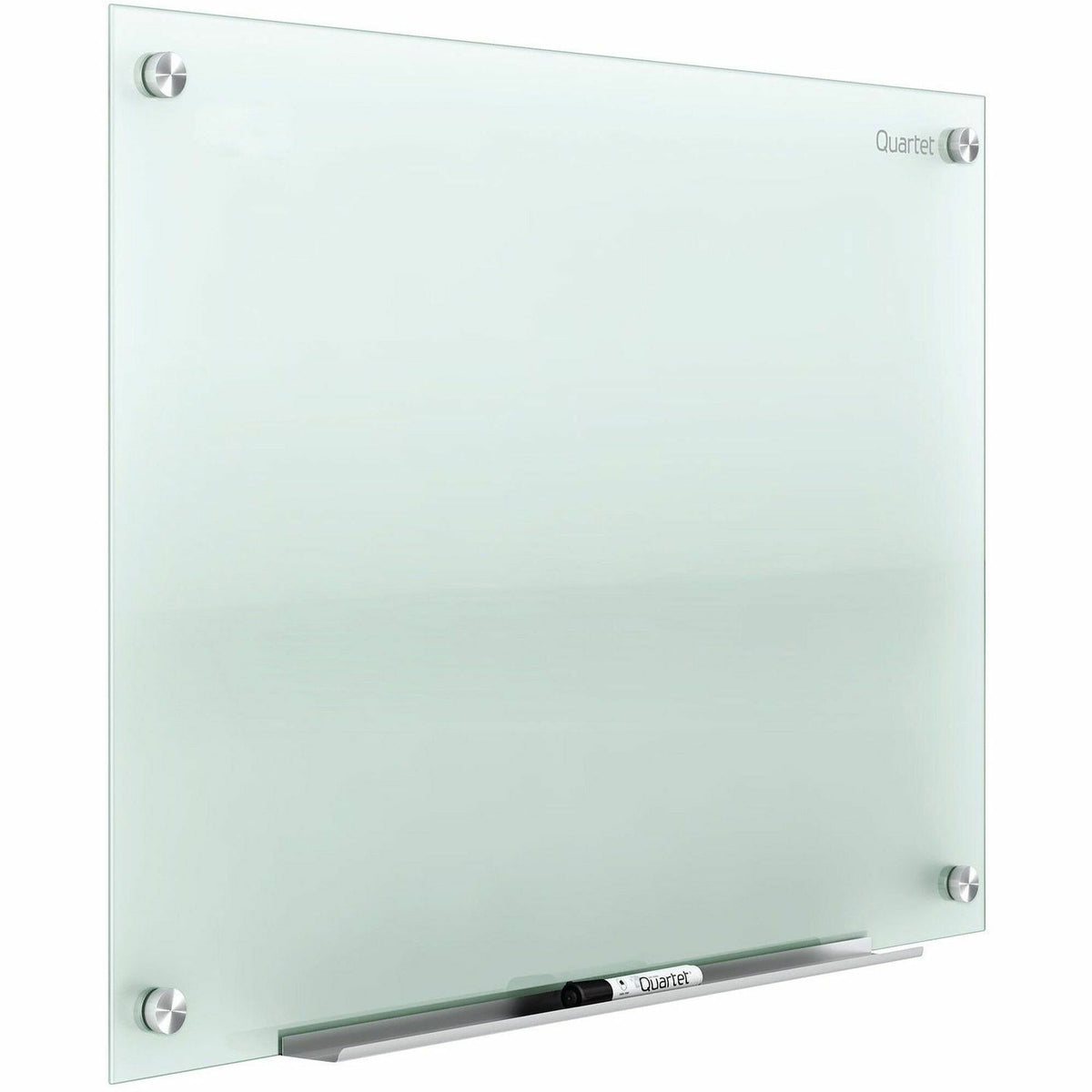 Quartet Infinity Glass Dry-Erase Whiteboard, 24" x 18", Frosted Tempered Glass Surface, Frameless, Horizontal/Vertical Mount, Includes Mounting Hardware, Marker Tray, and 1 Dry Erase Marker, 1 Each