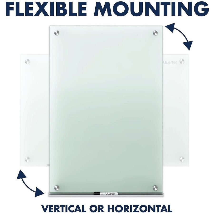 Quartet Infinity Glass Dry-Erase Whiteboard, 36" x 24", Frosted Tempered Glass, Frameless, Includes Mounting Hardware, Marker Tray, and 1 Dry Erase Marker, 1 Each
