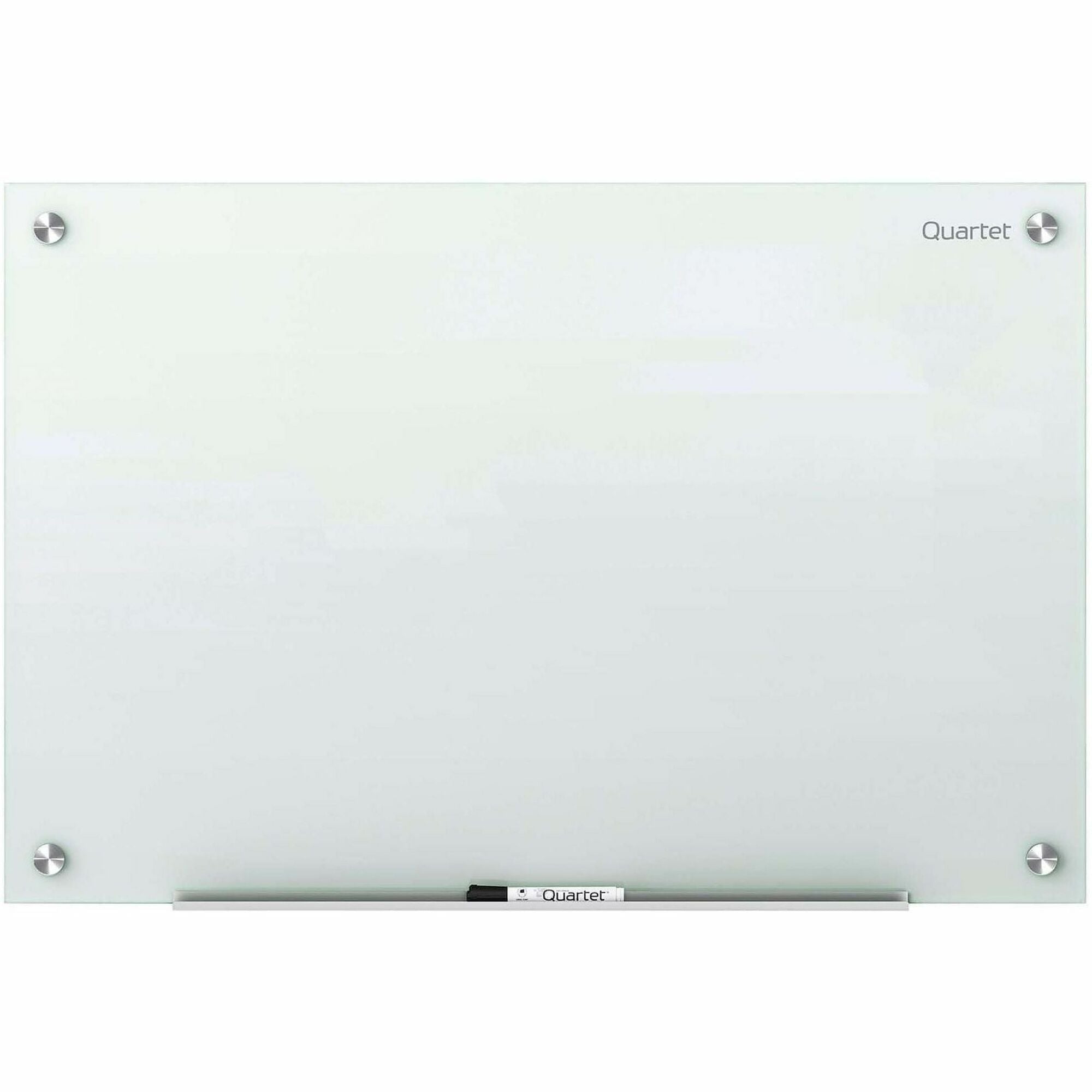 Quartet Infinity Glass Dry-Erase Whiteboard, 48" x 36", White Tempered Glass Surface, White Frame, Magnetic, Frameless, Includes 1 Board, Mounting Hardware, Marker Tray, Dry Erase Marker, 1 Each