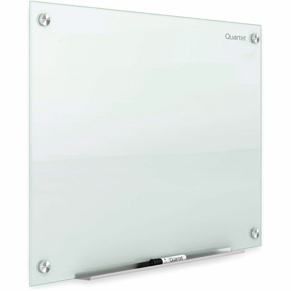 Quartet Infinity Glass Dry-Erase Whiteboard, 48" x 36", Frosted Tempered Glass Surface, Frameless, Horizontal/Vertical Mount, Includes Mounting Hardware, Marker Tray, and 1 Dry Erase Marker, 1 Each