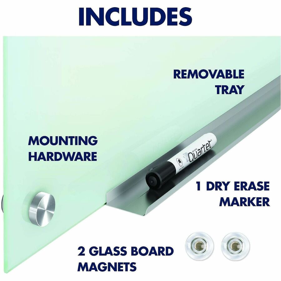 72" (6 ft) Width x 48" (4 ft) Height - White Tempered Glass Surface - White Frame - Horizontal/Vertical - Magnetic - 1 Each