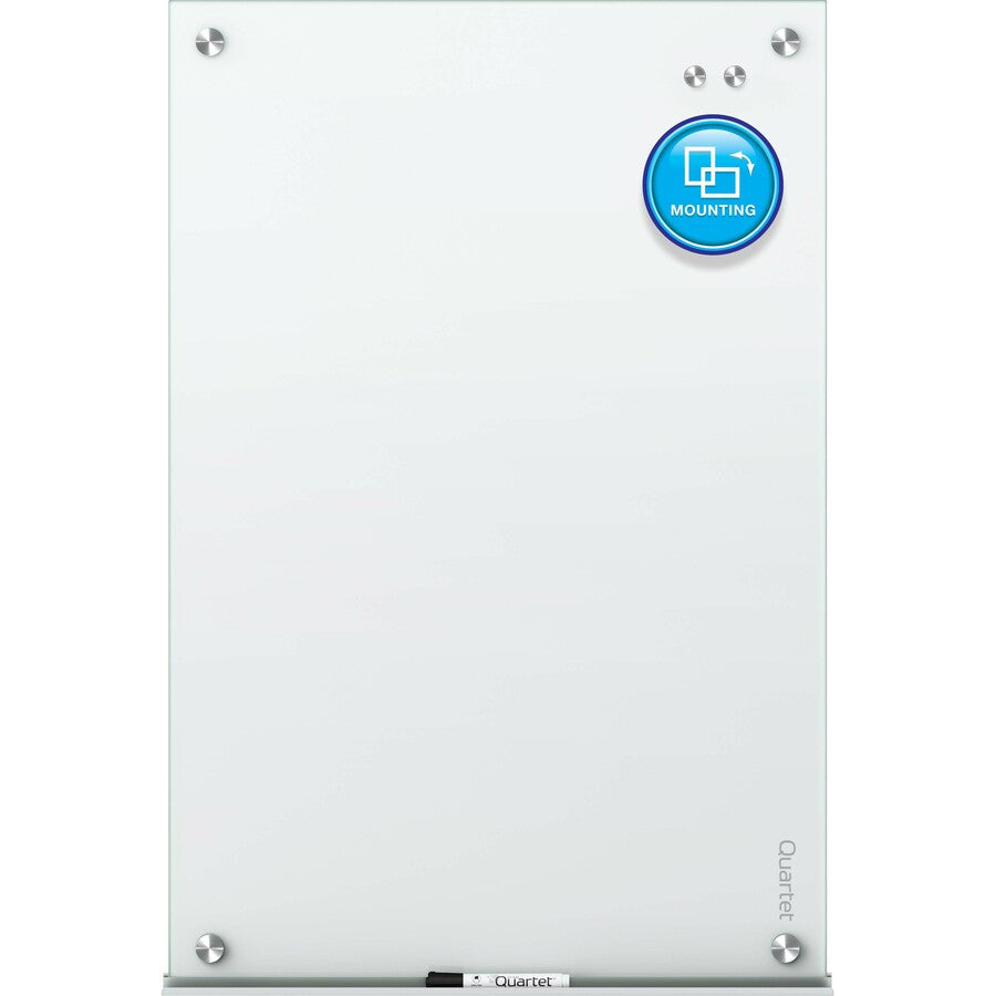 72" (6 ft) Width x 48" (4 ft) Height - White Tempered Glass Surface - White Frame - Horizontal/Vertical - Magnetic - 1 Each