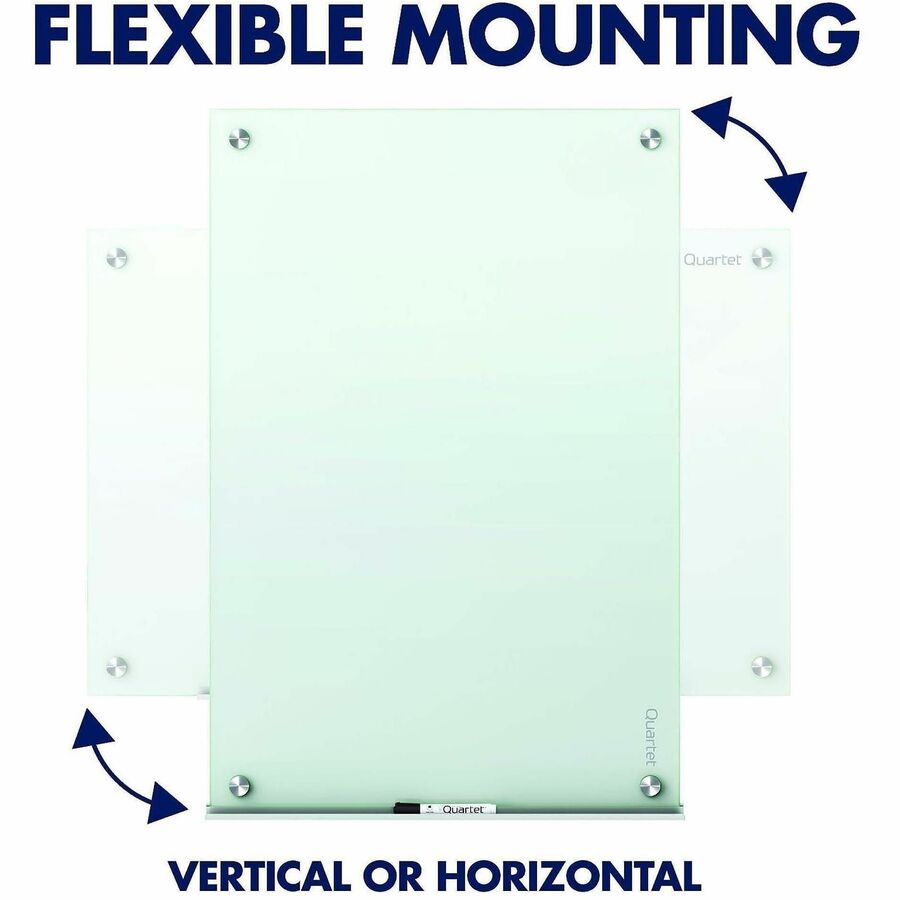 72" (6 ft) Width x 48" (4 ft) Height - White Tempered Glass Surface - White Frame - Horizontal/Vertical - Magnetic - 1 Each