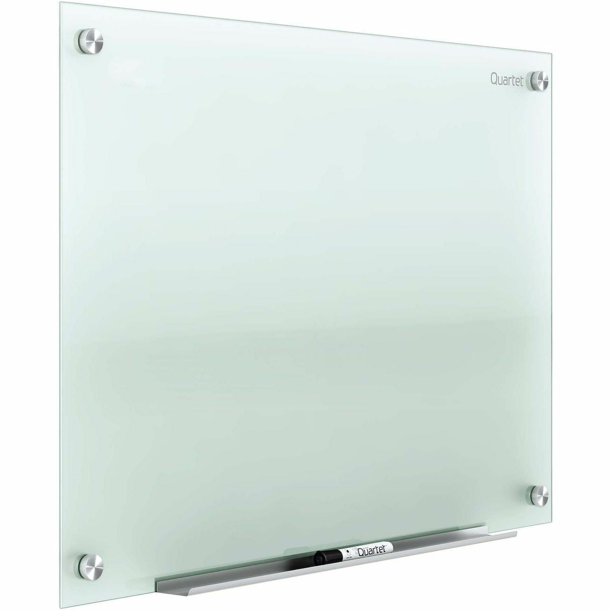 Quartet Infinity Glass Dry-Erase Whiteboard, 72" x 48", Frosted Tempered Glass, Frameless, Horizontal/Vertical Mount, Includes Mounting Hardware, Marker Tray, and 1 Dry Erase Marker, 1 Each