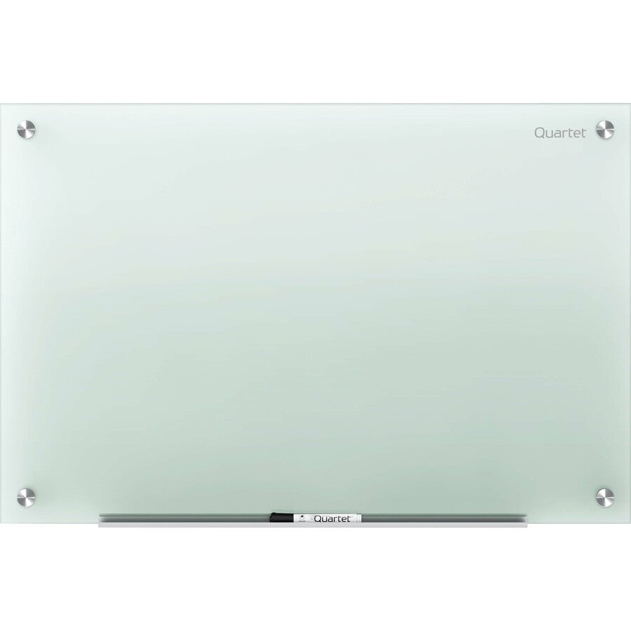 Quartet Infinity Glass Dry-Erase Whiteboard, 72" x 48", Frosted Tempered Glass, Frameless, Horizontal/Vertical Mount, Includes Mounting Hardware, Marker Tray, and 1 Dry Erase Marker, 1 Each
