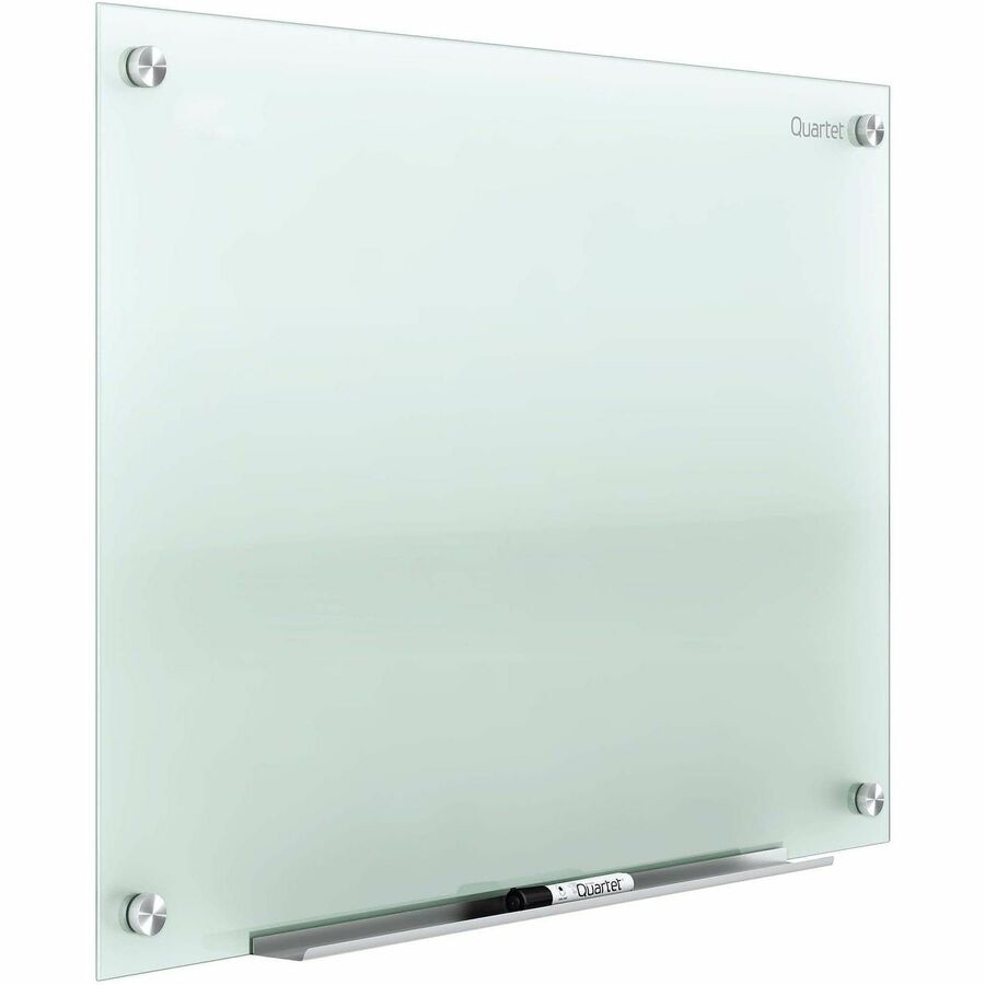 Quartet Infinity Glass Dry-Erase Whiteboard, 96" x 48", Frosted Tempered Glass Surface, Frameless, Includes Mounting Hardware, Marker Tray, and 1 Dry Erase Marker, 1 Each
