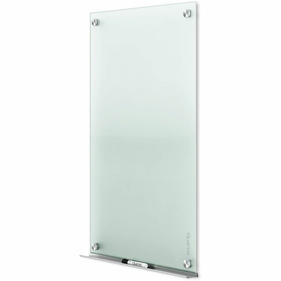 Quartet Infinity Glass Dry-Erase Whiteboard, 96" x 48", Frosted Tempered Glass Surface, Frameless, Includes Mounting Hardware, Marker Tray, and 1 Dry Erase Marker, 1 Each