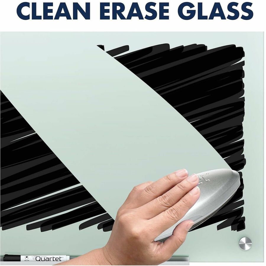 Quartet Infinity Glass Dry-Erase Whiteboard, 96" x 48", Frosted Tempered Glass Surface, Frameless, Includes Mounting Hardware, Marker Tray, and 1 Dry Erase Marker, 1 Each