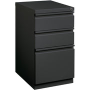 Lorell Fortress 20" Mobile File Cabinet, 3 Drawers, Full-Width Pull, Charcoal, Steel, 15"W x 19.9"D x 27.7"H, 1 Each