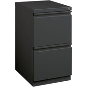 Lorell Fortress 20" Mobile File Cabinet, 2-Drawer, Letter Size, Full-Width Pull, Charcoal, Steel, 1 Each