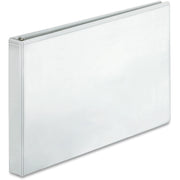 Business Source Tabloid-Size Round Ring Reference Binder, 1" Capacity, 11" x 17", White, Clear Overlay, 1 Each
