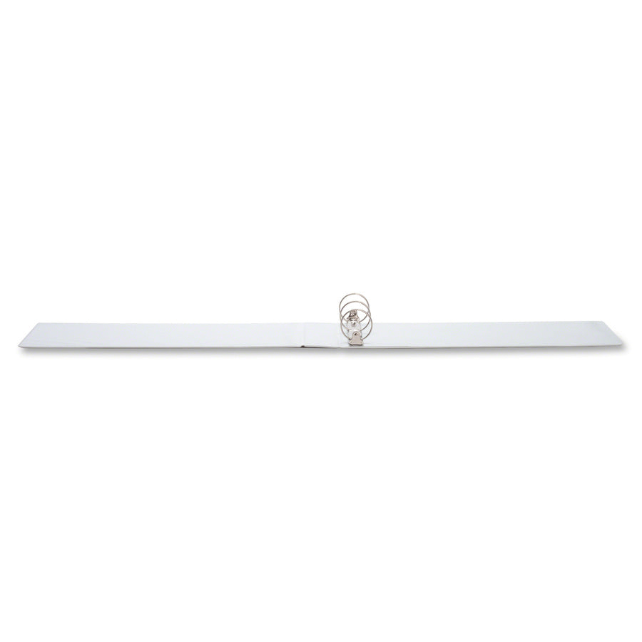 Business Source Tabloid-Size Round Ring Reference Binder, 2" Capacity, 11" x 17", White, Clear Overlay, Recycled, 1 Each