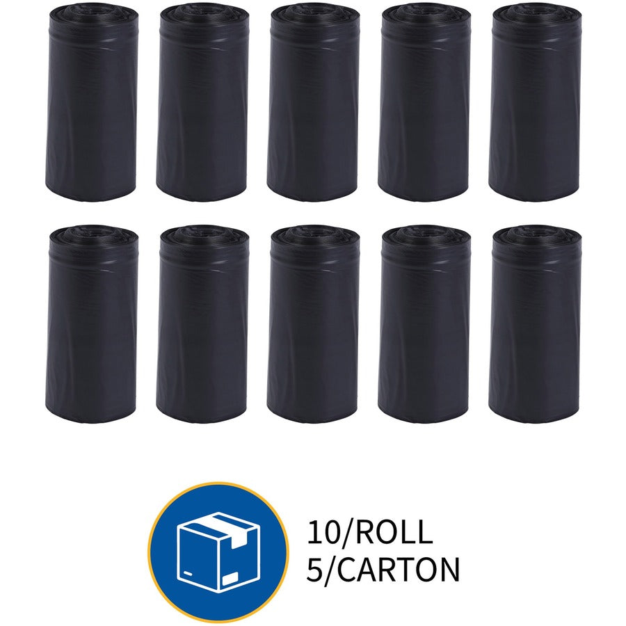 Genuine Joe Slim Jim 23-Gallon Can Liners, Medium Size, 43" x 28.5", Low Density, Black, Recycled, 1 Carton