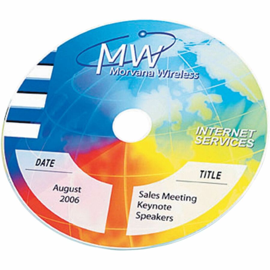 Avery Optical Disc Labels, Glossy White, Permanent Adhesive, Inkjet/Laser Compatible, 2 Labels per Sheet, 10 Sheets, 20 Labels per Pack