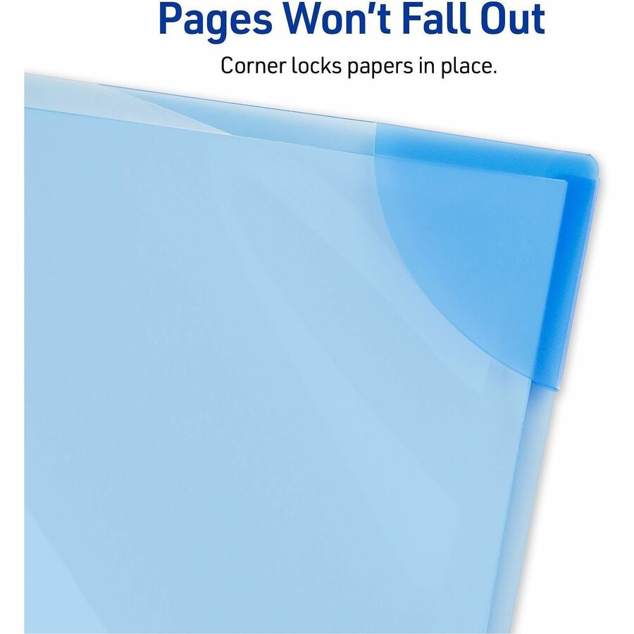 20 x Page, Paper, Photograph, Document Capacity - For Letter 8 1/2" x 11" Sheet - 3 x Holes - Ring Binder - Rectangular - Blue, Green, Pink - Polypropylene, Plastic - 3 / Pack